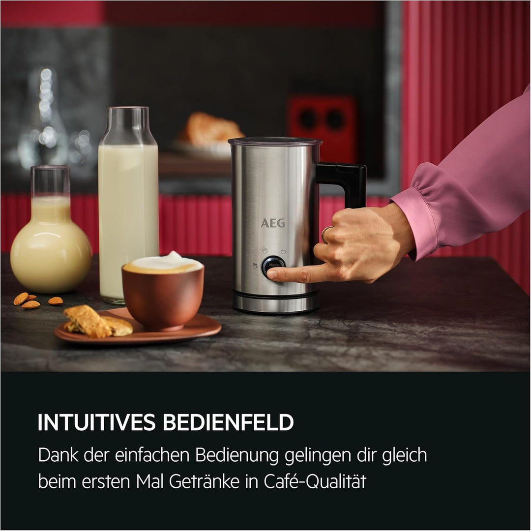 AEG Milchaufschäumer MF5-1-6ST 5000 – Edelstahl, doppelte Funktion, für Latte Macchiato, Cappuccino,