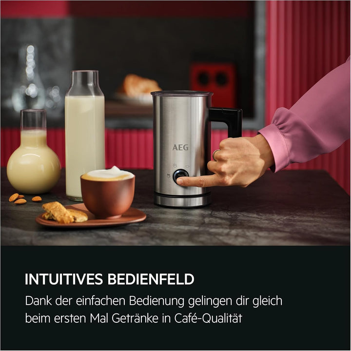 AEG Milchaufschäumer MF5-1-6ST 5000 – Edelstahl, doppelte Funktion, für Latte Macchiato, Cappuccino,