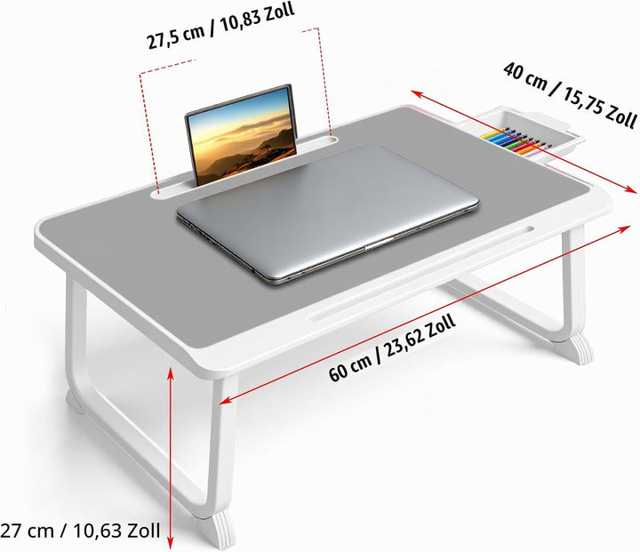 Laptop Bed Desk - Schossschreibtisch für Frühstück im Bett, Arbeitszimmer, Büroarbeit, Gaming, Schre