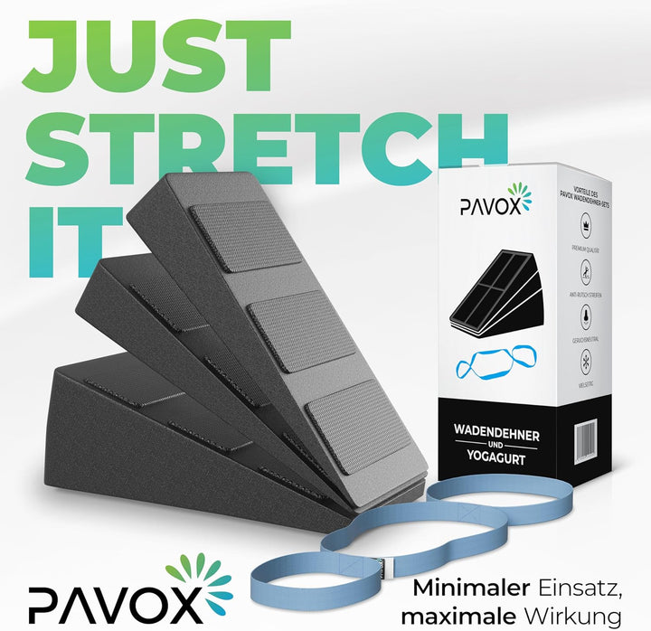 PAVOX® Wadendehner - extra rutschfeste Kniekeile inklusive eines Yogagurts | vielseitig einsetzbare