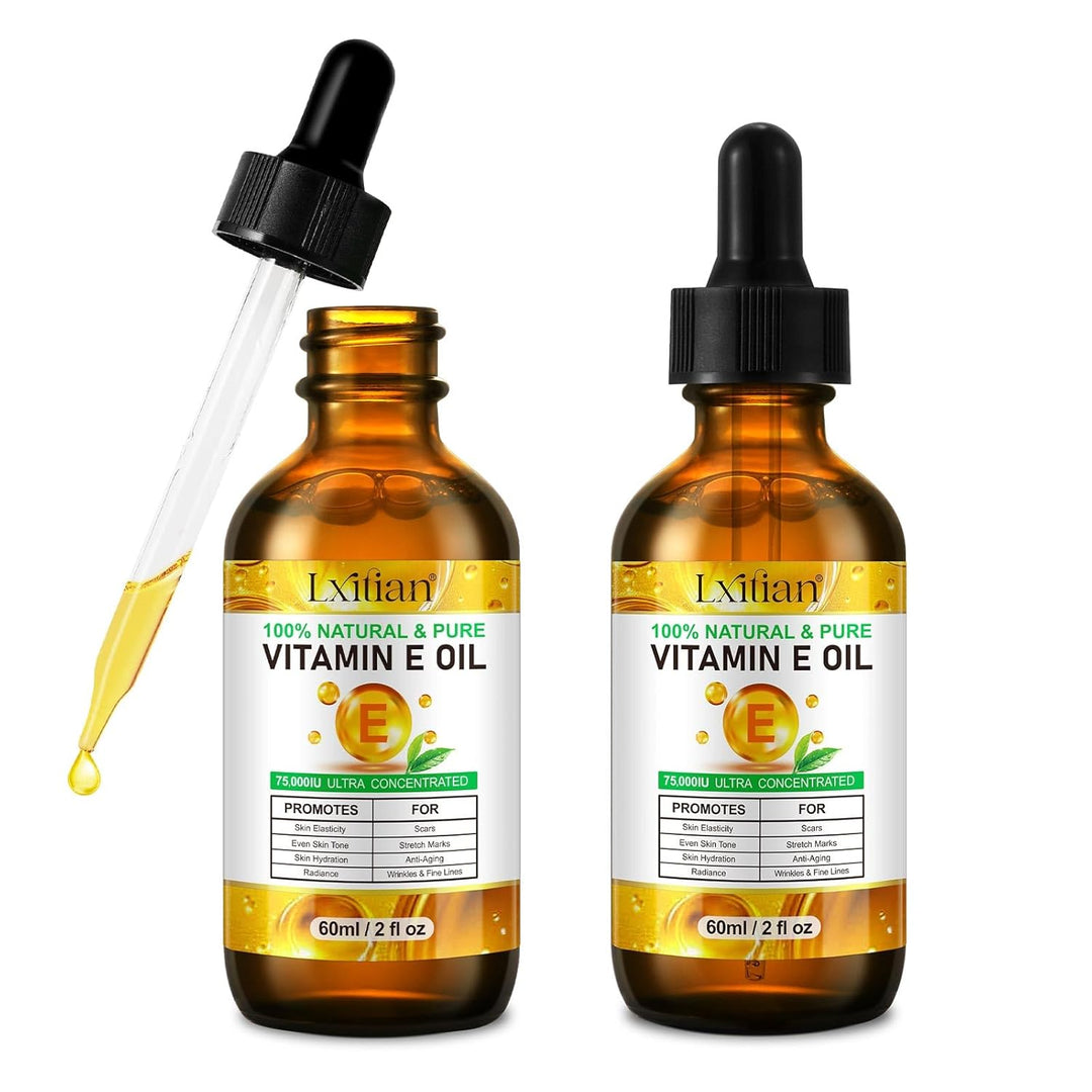 Vitamin E Öl Bio für Kosmetik, Vitamin E Tropfen, 75,000 IU, 100% Reines Natürliches vitamin e Öl fü