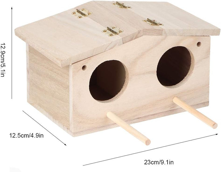 Hölzerner Nistkasten für Sittiche Nymphensittich Vogelhaus Voliere Zuchtbox Brutkasten Papageien Vog
