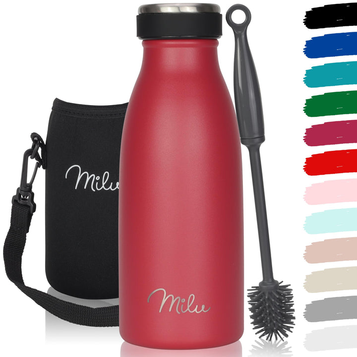 Milu Edelstahl Trinkflasche 350ml, 500ml, 750ml, 1L, 1,5L – Thermosflasche für Kinder Erwachsene aus