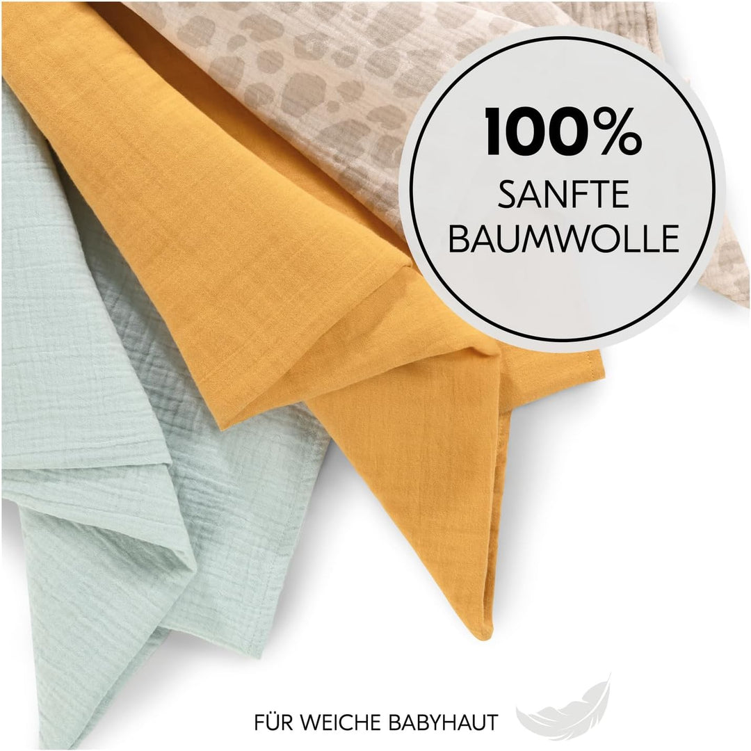 hauck 3 Musselintücher für Babys Cuddle N Clean, Spucktücher Pucktücher Stilltuch aus 100% weicher B