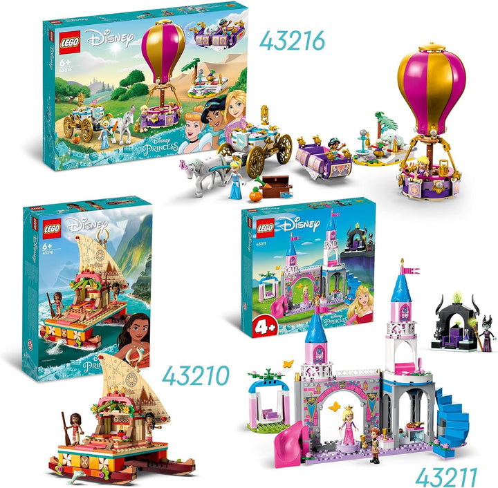 LEGO 43211 Disney Princess Auroras Schloss Spielzeug zum Bauen mit Dornröschen, Prinz Philip & Malef