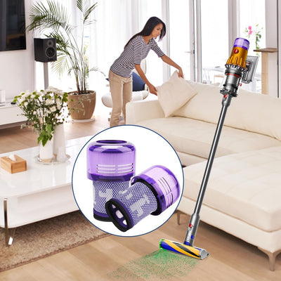 4 Stück Filter für Dyson V12 Staubsauger,Laukowind Waschbar Ersatzfilter für Dyson V12 Detect Absolu