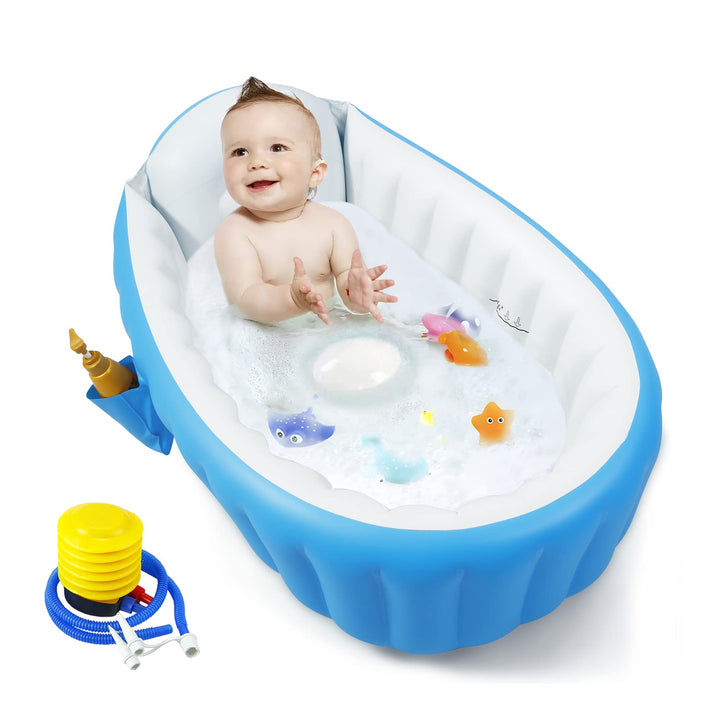 PandaEar Aufblasbare Baby Badewanne, Säuglings Kinder Badewanne mit Luftpumpe, Reise Tragbare Badewa