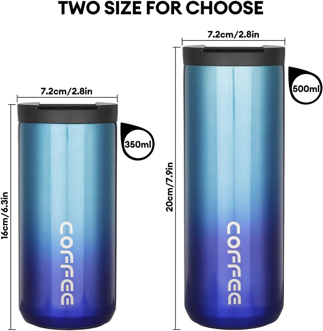 lalafancy Thermobecher 350ml/500ml Kaffeebecher-to-go, Isolierbecher Edelstahl Travel Mug Wiederverw