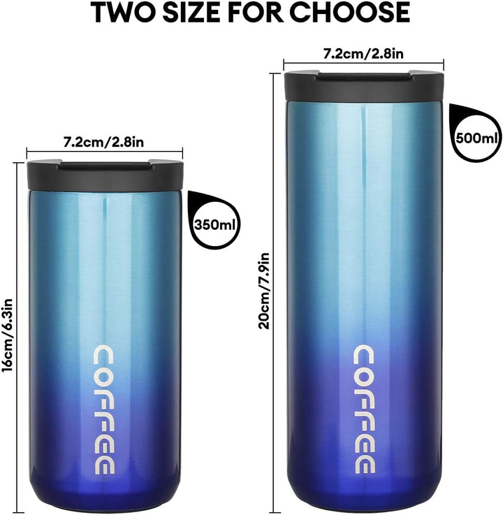 lalafancy Thermobecher 350ml/500ml Kaffeebecher-to-go, Isolierbecher Edelstahl Travel Mug Wiederverw