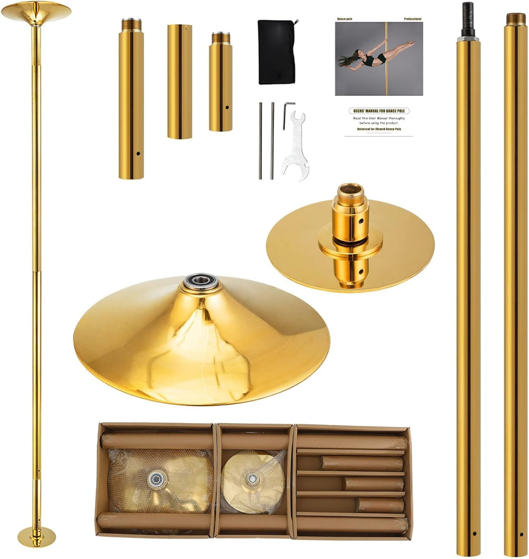 PRIOR FITNESS Pole Dance Tanzstange 45mm von 2,35 bis 2,74 m Höhenverstellbar,2 Modi: drehend/statis