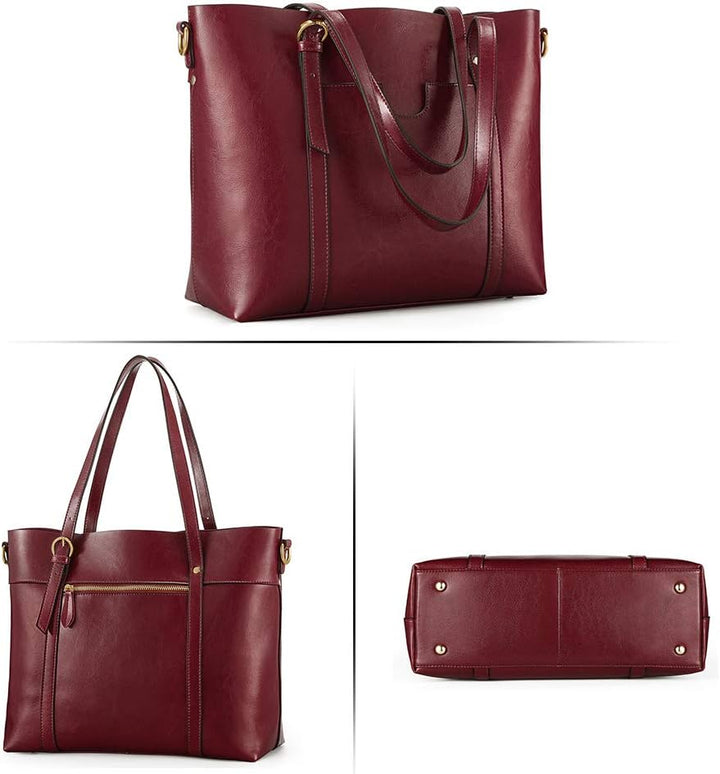Kattee Leder-Satchel-Geldbörsen und Handtaschen für Damen, Top-Griff-Schulter-Geldbörsen-Tote-Hobo-T