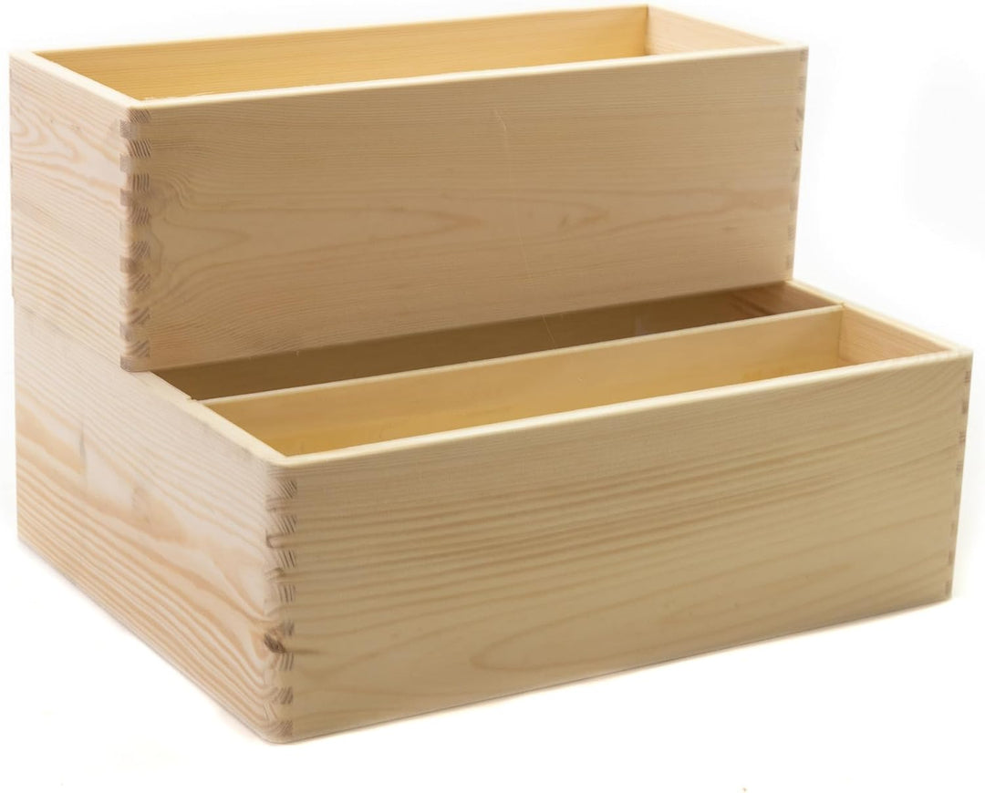 Bücherregal Bücherkiste Kinder Holzkiste mit Fachteiler + Aufsatzkiste