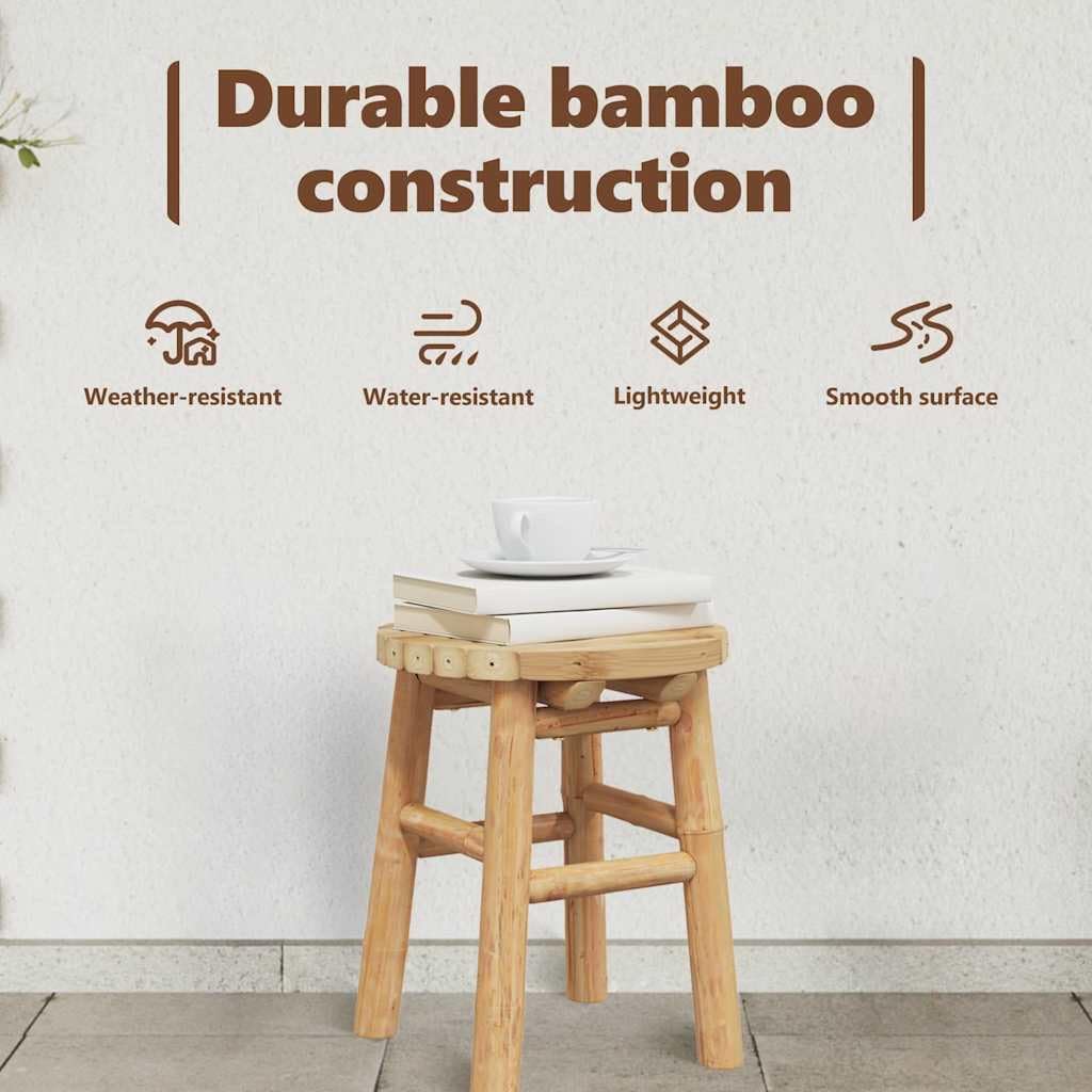 vidaXL Hocker Bambus Natur 30 x 30 x 36 cm Bambus, Wohnzimmer, Rustikaler Bambushocker, Rückenloser