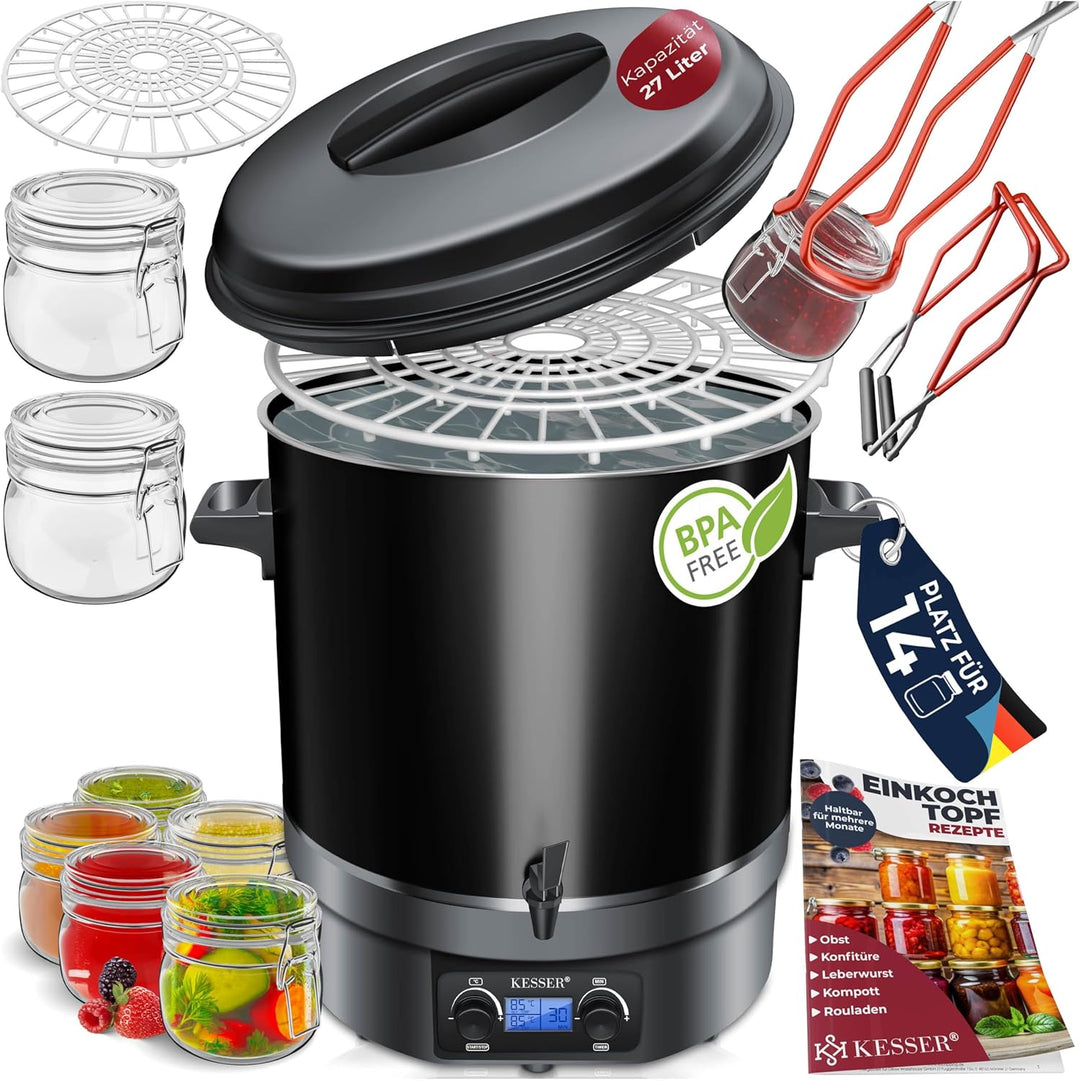 KESSER Einkochautomat 27 Liter Glühweinkocher Glühweinkessel mit Timer 2000 Watt Temperatur von 30-1