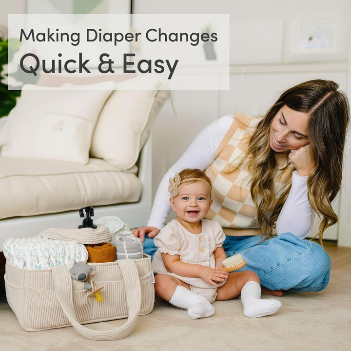 PUTSKA Baby Diaper Caddy Organizer for Changing Table – Stylish Nursery Storage Basket, Newborn Esse