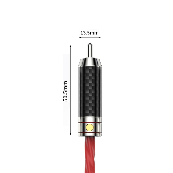 Brollitest High End RCA Phono Kabel, Hochreines Kohlefaser Phono Kabel mit Erdungsdraht, 2M Geheimti