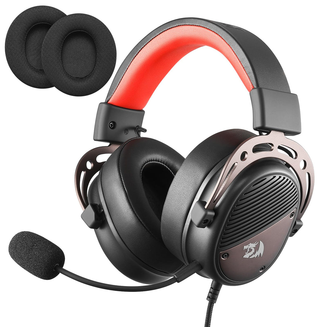 Redragon H730 USB-Gaming-Headset mit Kabel – 53-mm-Treiber, 360°-Raumklang, abnehmbares Mikrofon mit