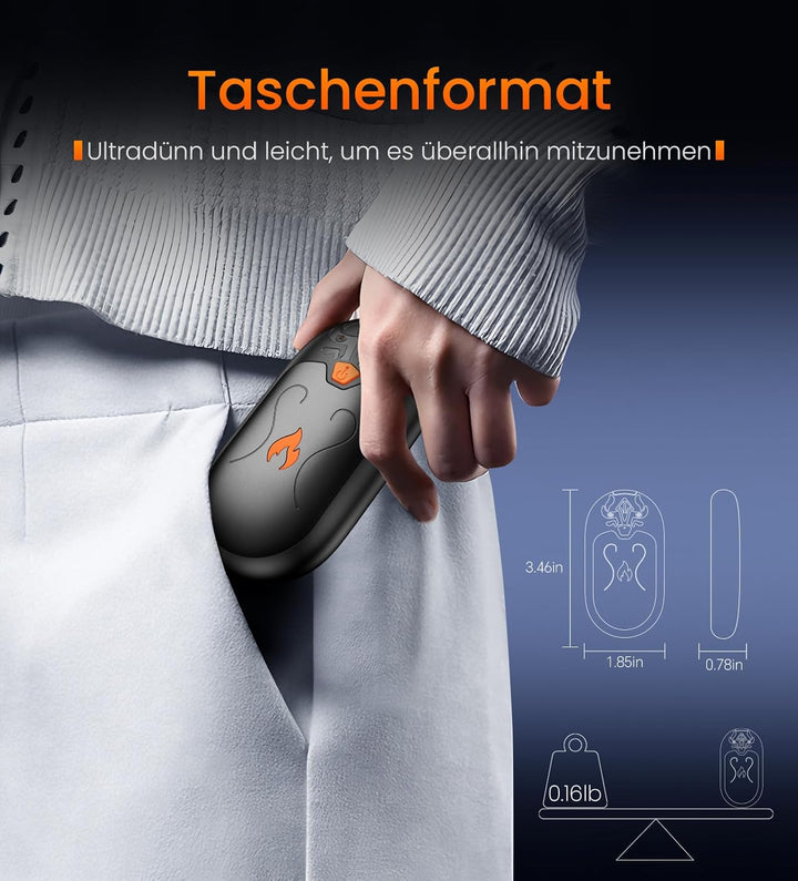 Handwärmer Wiederaufladbar 8000mAh, 2 Pack Handwärmer Elektrische mit 24 Stunden Wärme, Tragbarer Ta