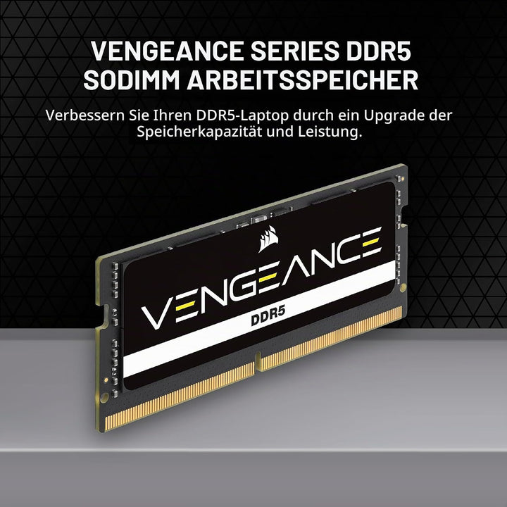 Corsair VENGEANCE SODIMM DDR5 RAM 8GB (1x8GB) 4800MHz CL40 Intel XMP iCUE Kompatibel Computer Speich