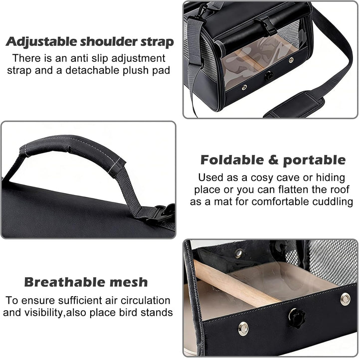 Tragetasche Für Papageien, Meerschweinchen-Tragetasche Mit Stehsitz Und Tablett, Transportbox Kaninc