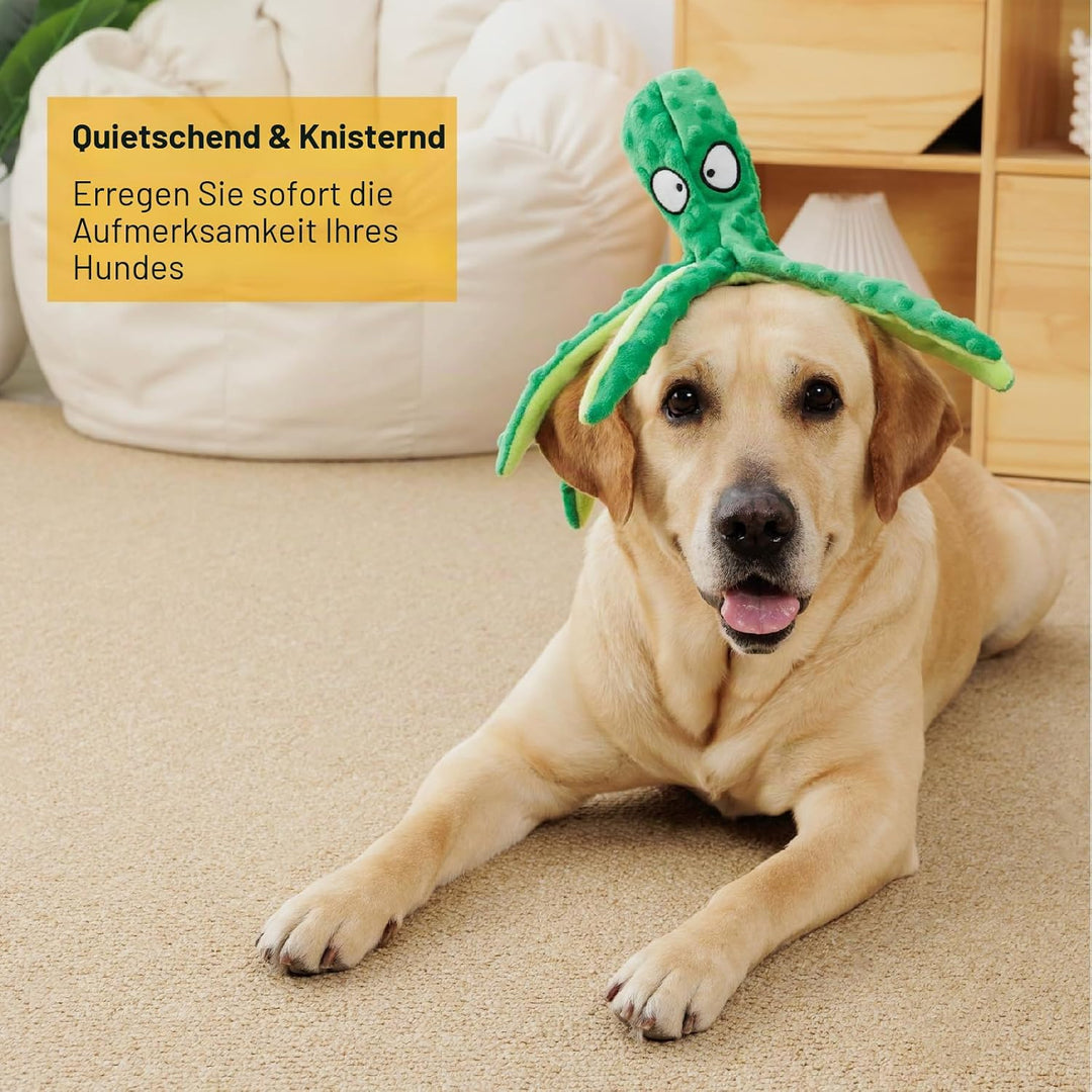 Hunde-Quietschspielzeug Krake, kein stopfendes Crinkle-Plüsch-Hundespielzeug für das von Welpen, lan
