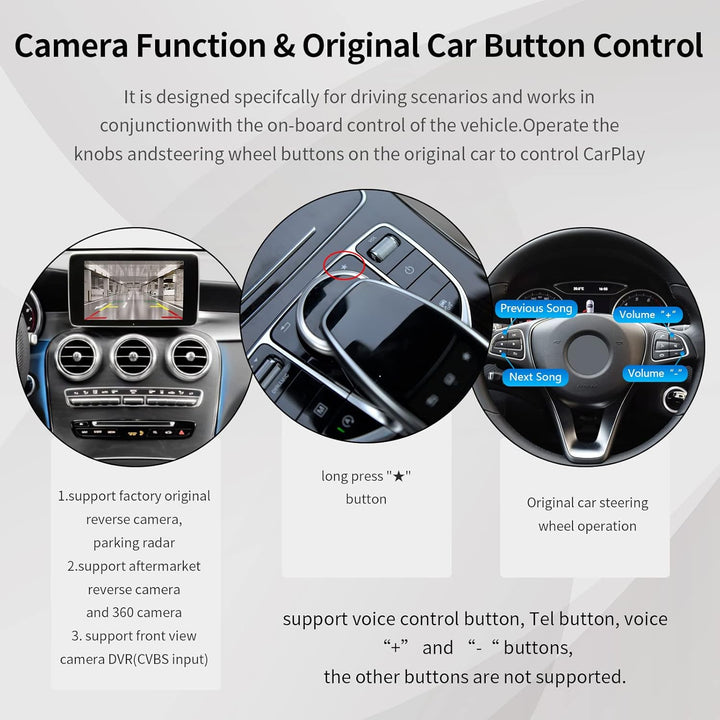 Road Top Wireless Carplay Android Auto für Mercedes Benz NTG5.0 C Klasse W205 GLC Klasse C350E, GLC2