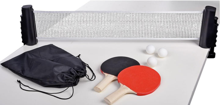 Preiswert&Gut Tischtennis-Set mit ausziehbarem Netz und Bällen, Ping Pong Set für Familie und Freize