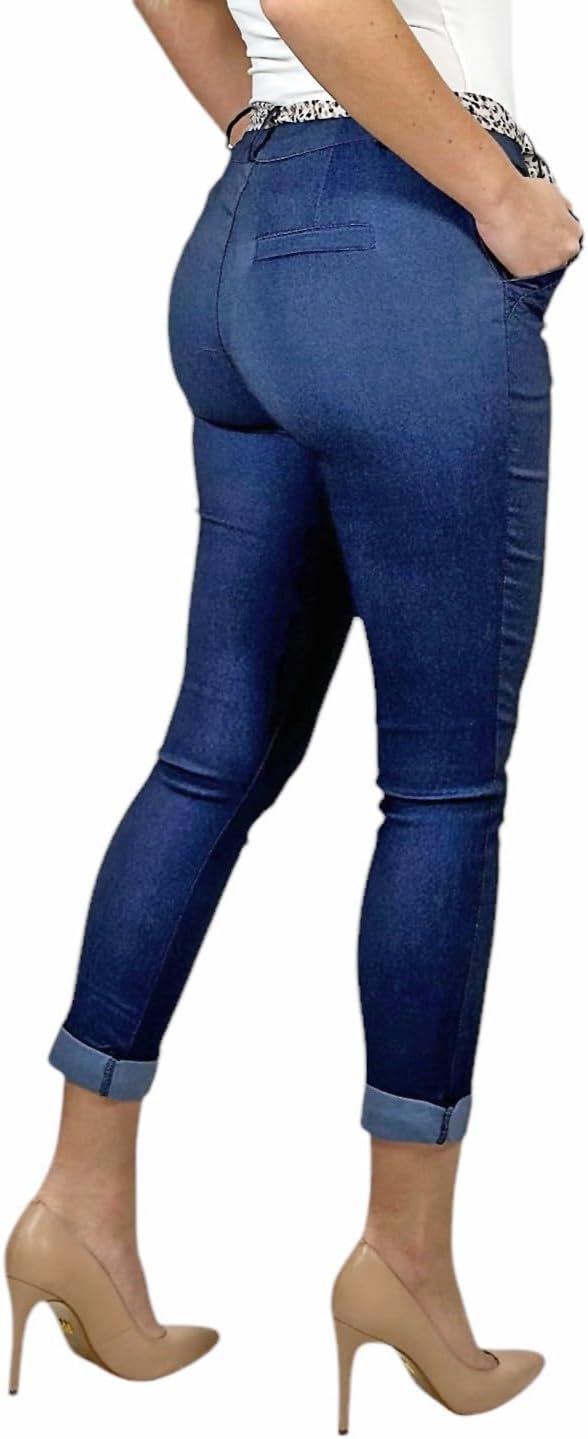Mississhop Female Damen Stretch Klassische Chino Hose XXL Jenasblau, XXL Jenasblau