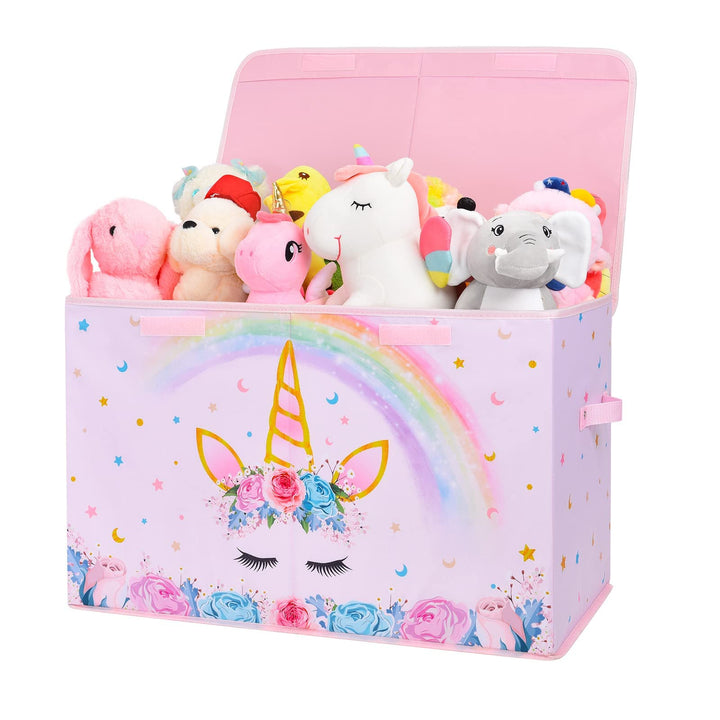 WERNNSAI Einhorn Aufbewahrungsbox mit Deckel - Kinder Spielzeugkiste 64 x 32 x 40cm Spielzeug Kleidu