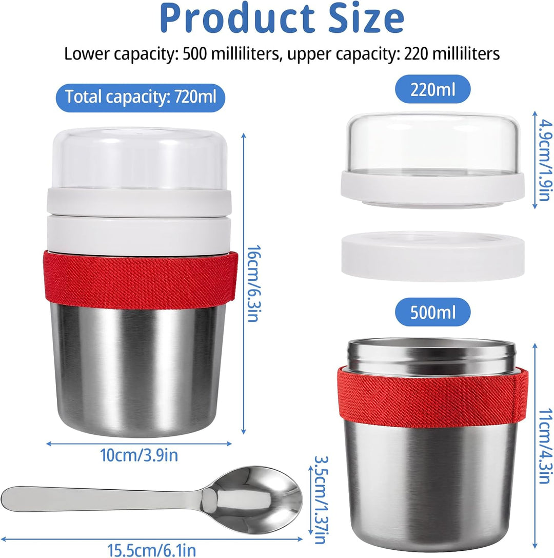 Cereal Cup to Go Stainless Steel, Cereal Cup to Go Rot, Rot