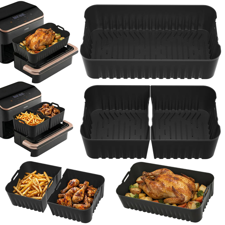 Heissluftfritteuse Silikonform Zubehör für COSORI Dual Blaze TwinFry 10L, 3 Stück Airfryer Silikonfo