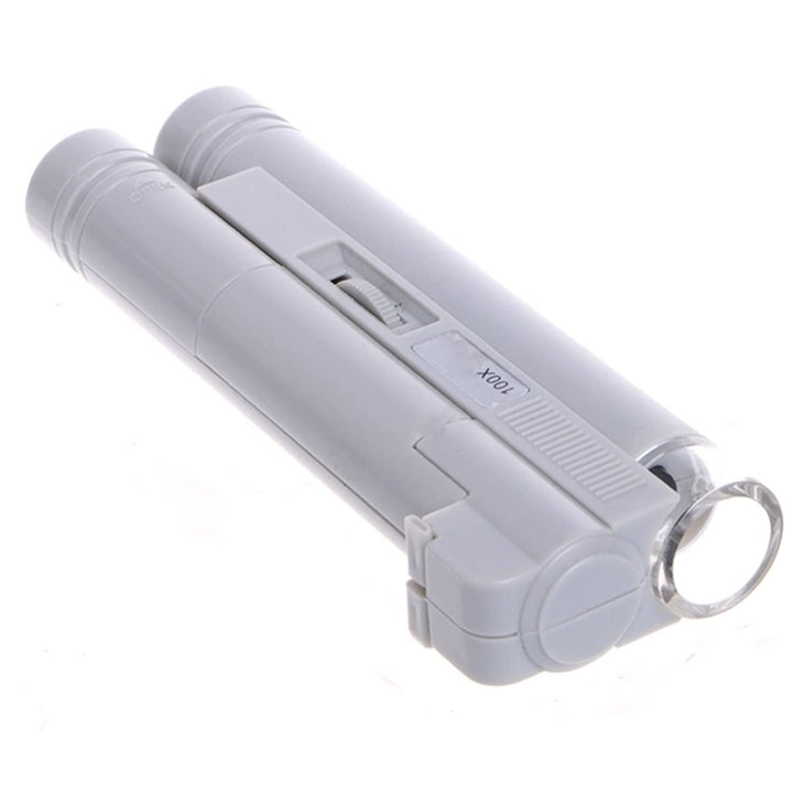 Meichoon Handlupe 100-fache Vergrösserung Vergrösserung Zoom Doppelrohr LED-Licht Tragbares Mikrosko