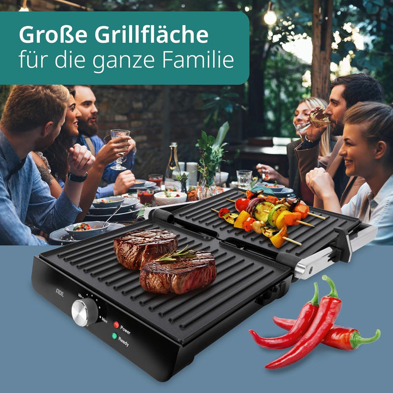 ADE Sandwichmaker 3 in 1 | antihaftbeschichteter Kontaktgrill & Paninitoaster | Tischgrill elektrisc