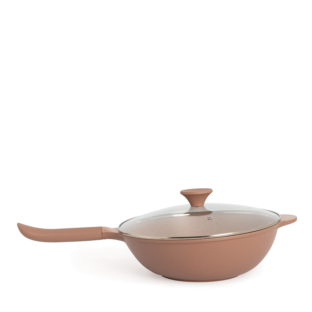 CREATE / WOK STUDIO/Wok aus Aluminiumguss mit Keramikbeschichtung Mokka/Für alle Herdarten geeignet,