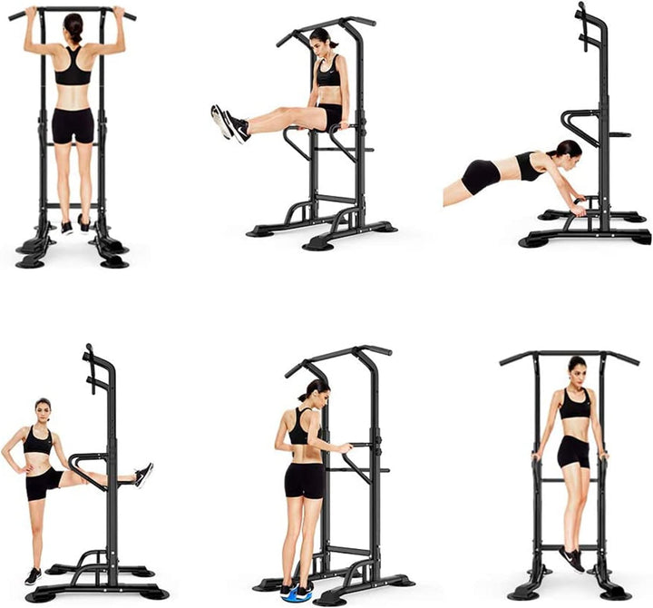 SogesGame Verstellbare Klimmzugstange Power Tower, Höhenverstellbarer Multi-Gym Power Tower Dip Stat