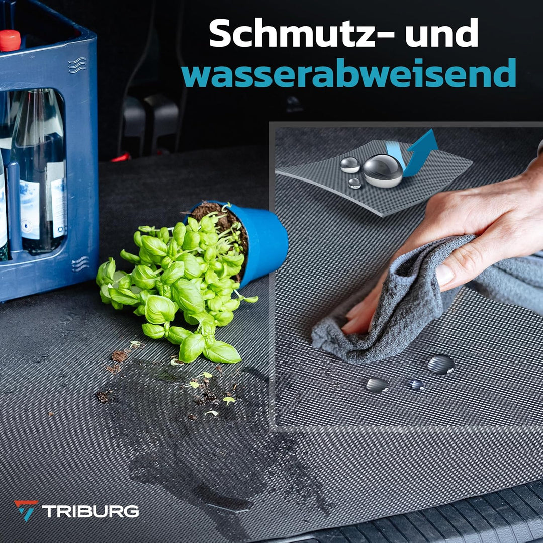 TRIBURG Universal Anti Rutsch Schmutzmatte 120x100cm Zuschneidbar und Wasserdicht - Kofferraummatte