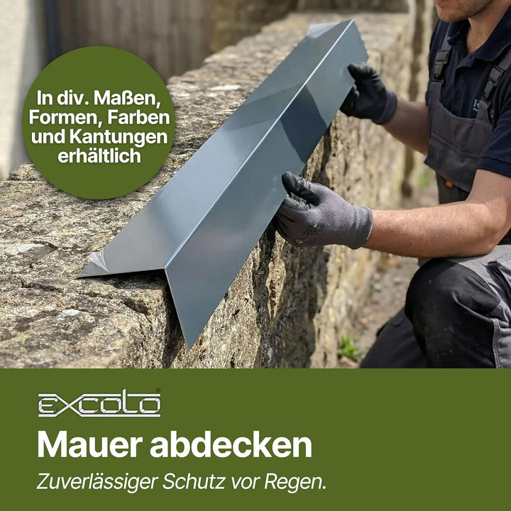 EXCOLO Dach-Abschluss-Blech Giebelblech Dachrandblech Ortgangblech Ortgangwinkel Ortblech 65x85, 2 m