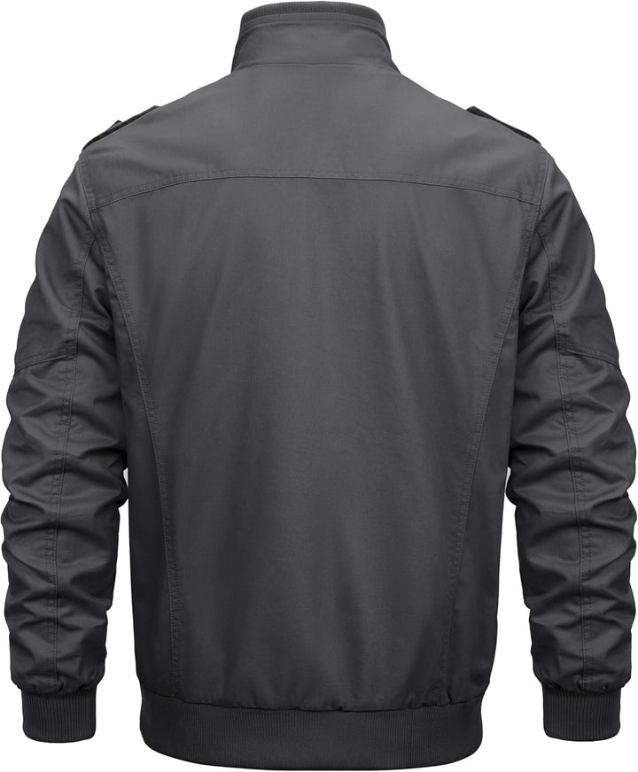 MAGCOMSEN Herren Übergangsjacke Cargo Outdoorjacke Winddicht Frühling Jacke Militär Armee Fliegerjac