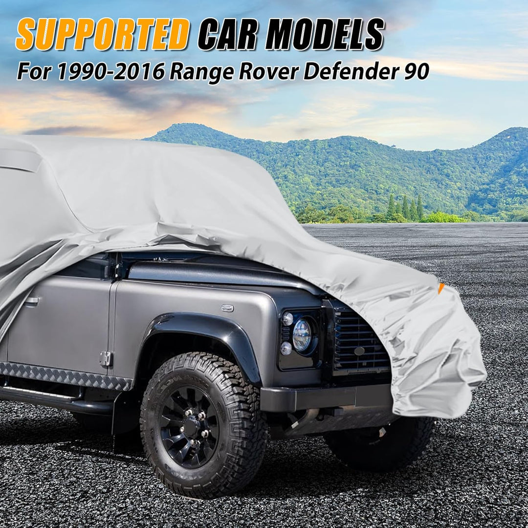 Autoabdeckung Wasserdicht für Land Rover Defender 90 1990-2016, Vollgarage Autoplane Auto Abdeckplan