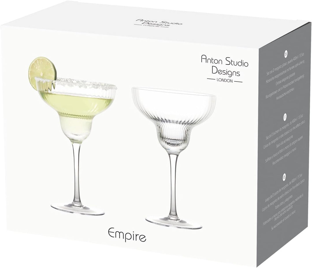 Anton Studio Designs - Empire Margarita Gläser - Cocktailgläser - Set von 2…, Transparent