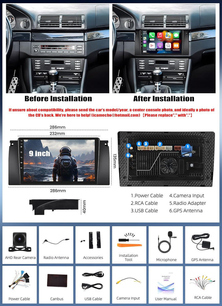 CAMECHO Android 15 Qualcomm 8 Core 4G+64G Autoradio für Mercedes-Benz Smart Fortwo W451 2011-2015 mi