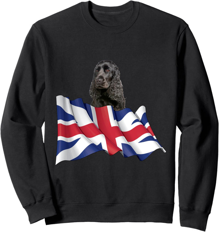 Union Jack Flag Dog English Cocker Spaniel Sweatshirt