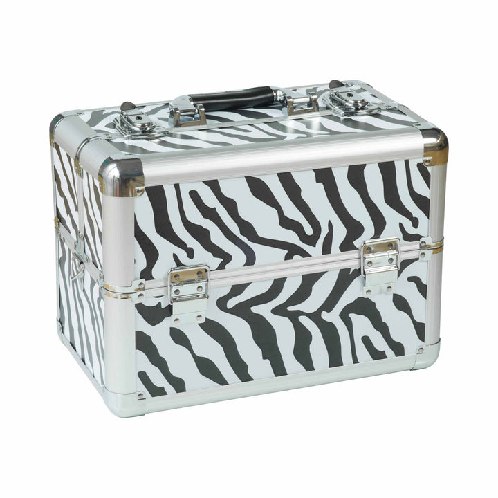 N&BF Kosmetikkoffer Zebra Design – Stylischer Schminkkoffer Damen leer & Klein | Beauty Case Abschli