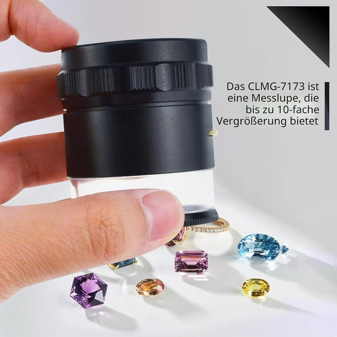 10x Vergrösserung 25mm Lupe Loupe Austauschbare Absehen 0-20mm Skala + 25mm Sichtfeld mit LED-Licht