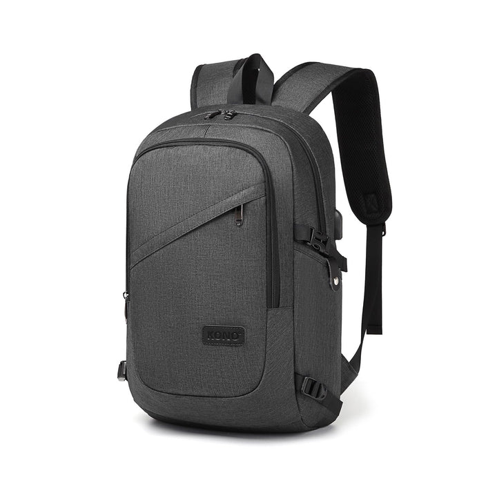 KONO Rucksack Herren, Laptop Rucksack 15,6 Zoll Anti-Diebstahl mit USB-Ladeanschluss, Schulrucksack