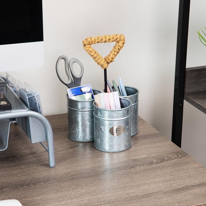 Mind Reader Utensilienhalter, Besteck-Organizer, Besteckhalter, verzinktes Metall, 17,8 x 17,8 x 25,