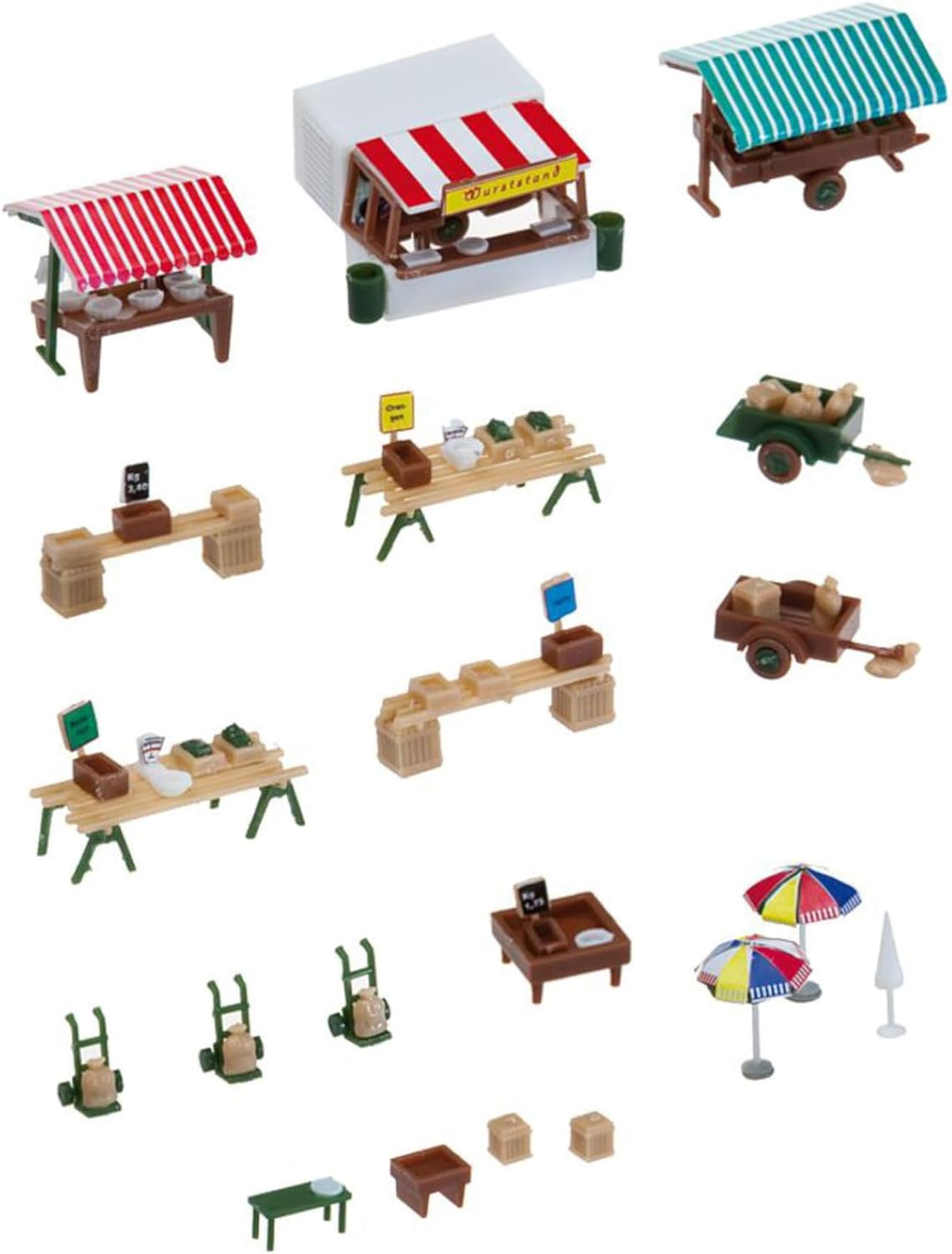 FALLER Wochenmarkt Modellbausatz mit 147 Einzelteilen I Modelleisenbahn Zubehör N I Modelleisenbahn