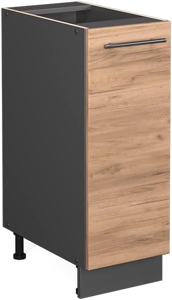Vicco Apothekerschrank Fame-Line, Goldkraft Eiche/Anthrazit, 30 cm ohne Arbeitsplatte Goldkraft Eich