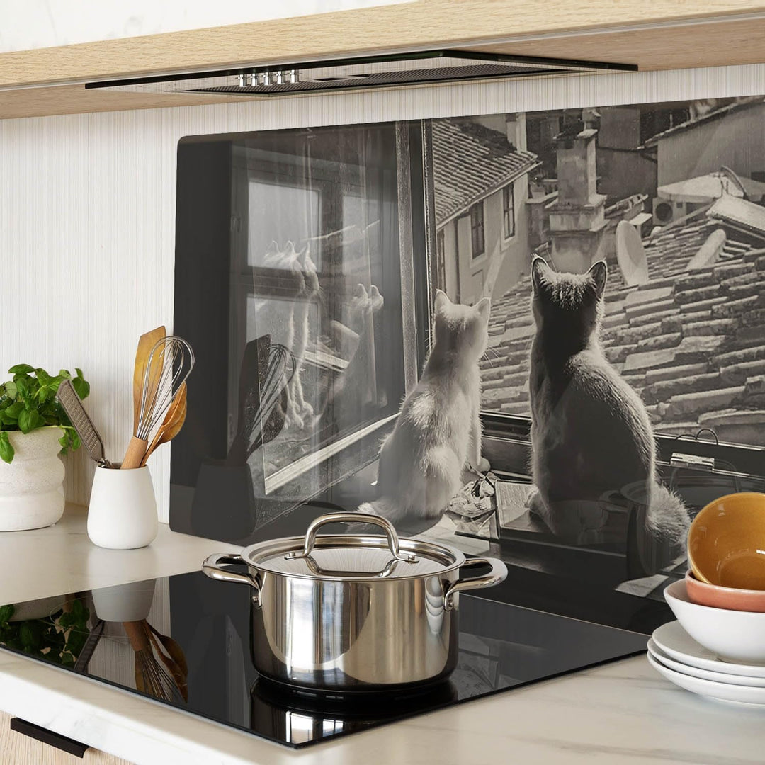 Schneidebretter Glas 80x52 cm Antibakteriell Dünn Glasplatte für die Küche Rutschfest Silikonfüsse D