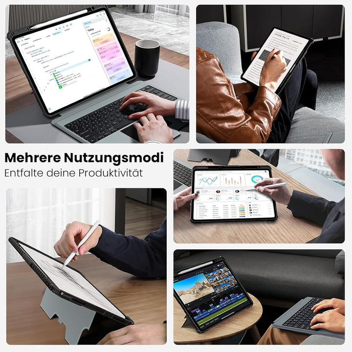 Nillkin iPad Pro 13 Zoll (M5/M4, 2025/2024) Hülle mit Tastatur, Robuste Tastaturhülle mit Kamerabede